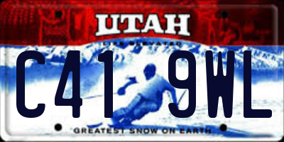 UT license plate C419WL
