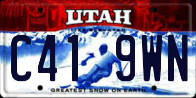 UT license plate C419WN