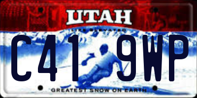 UT license plate C419WP