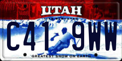 UT license plate C419WW