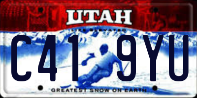 UT license plate C419YU