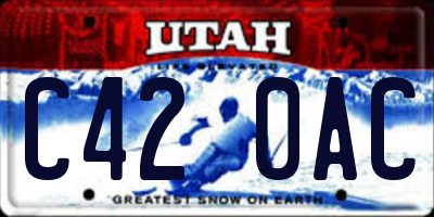 UT license plate C420AC