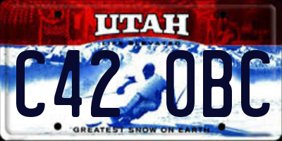 UT license plate C420BC