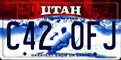 UT license plate C420FJ