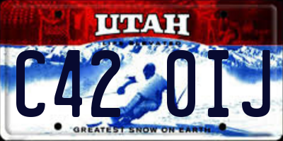 UT license plate C420IJ