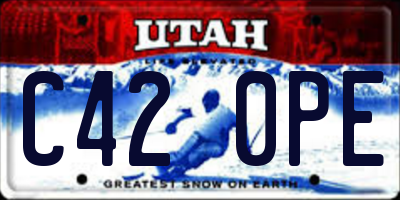 UT license plate C420PE