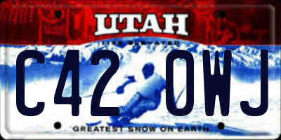UT license plate C420WJ