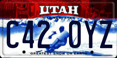 UT license plate C420YZ