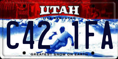 UT license plate C421FA