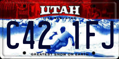 UT license plate C421FJ