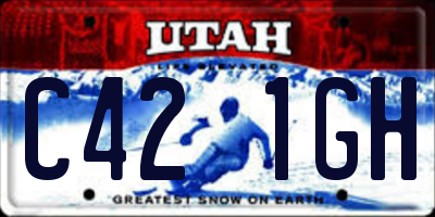 UT license plate C421GH