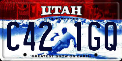 UT license plate C421GQ
