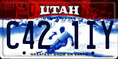 UT license plate C421IY