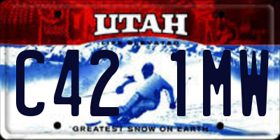 UT license plate C421MW