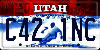 UT license plate C421NC