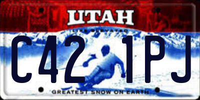 UT license plate C421PJ