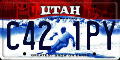 UT license plate C421PY