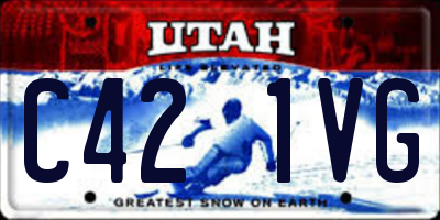 UT license plate C421VG