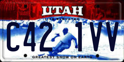 UT license plate C421VV