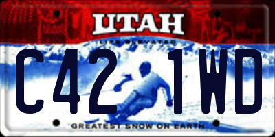 UT license plate C421WD