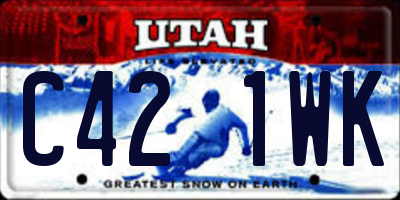 UT license plate C421WK