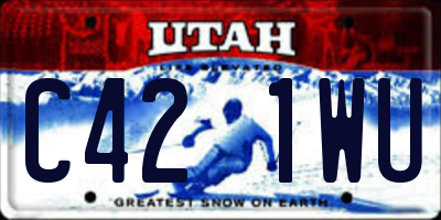 UT license plate C421WU