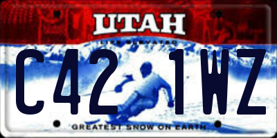 UT license plate C421WZ
