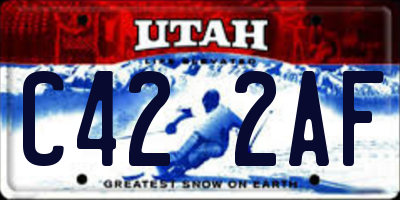 UT license plate C422AF