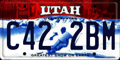 UT license plate C422BM