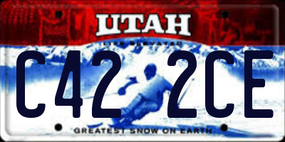 UT license plate C422CE