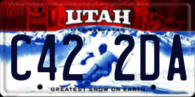 UT license plate C422DA