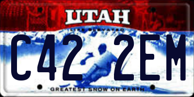 UT license plate C422EM