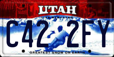UT license plate C422FY