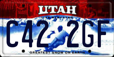 UT license plate C422GF