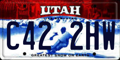 UT license plate C422HW