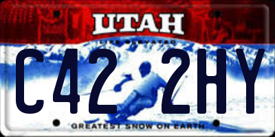 UT license plate C422HY