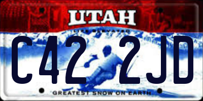 UT license plate C422JD