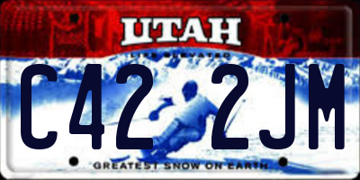 UT license plate C422JM