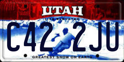 UT license plate C422JU