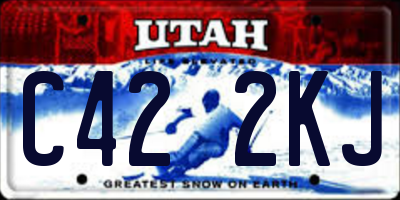 UT license plate C422KJ