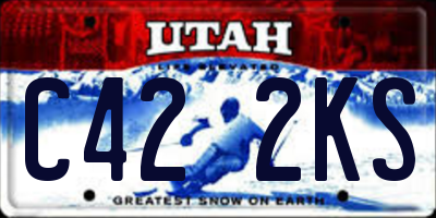 UT license plate C422KS