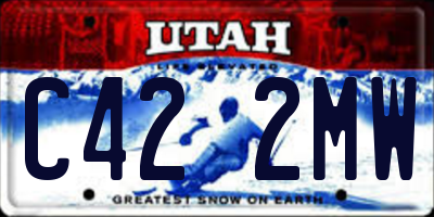 UT license plate C422MW