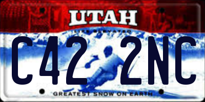 UT license plate C422NC