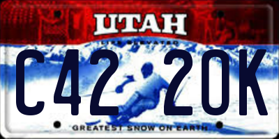 UT license plate C422OK