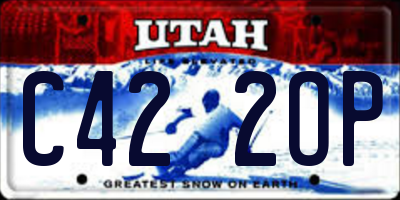 UT license plate C422OP