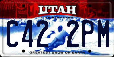 UT license plate C422PM