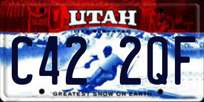 UT license plate C422QF