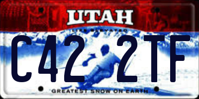UT license plate C422TF