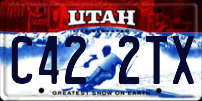 UT license plate C422TX