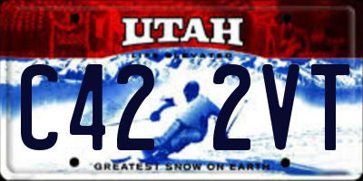 UT license plate C422VT